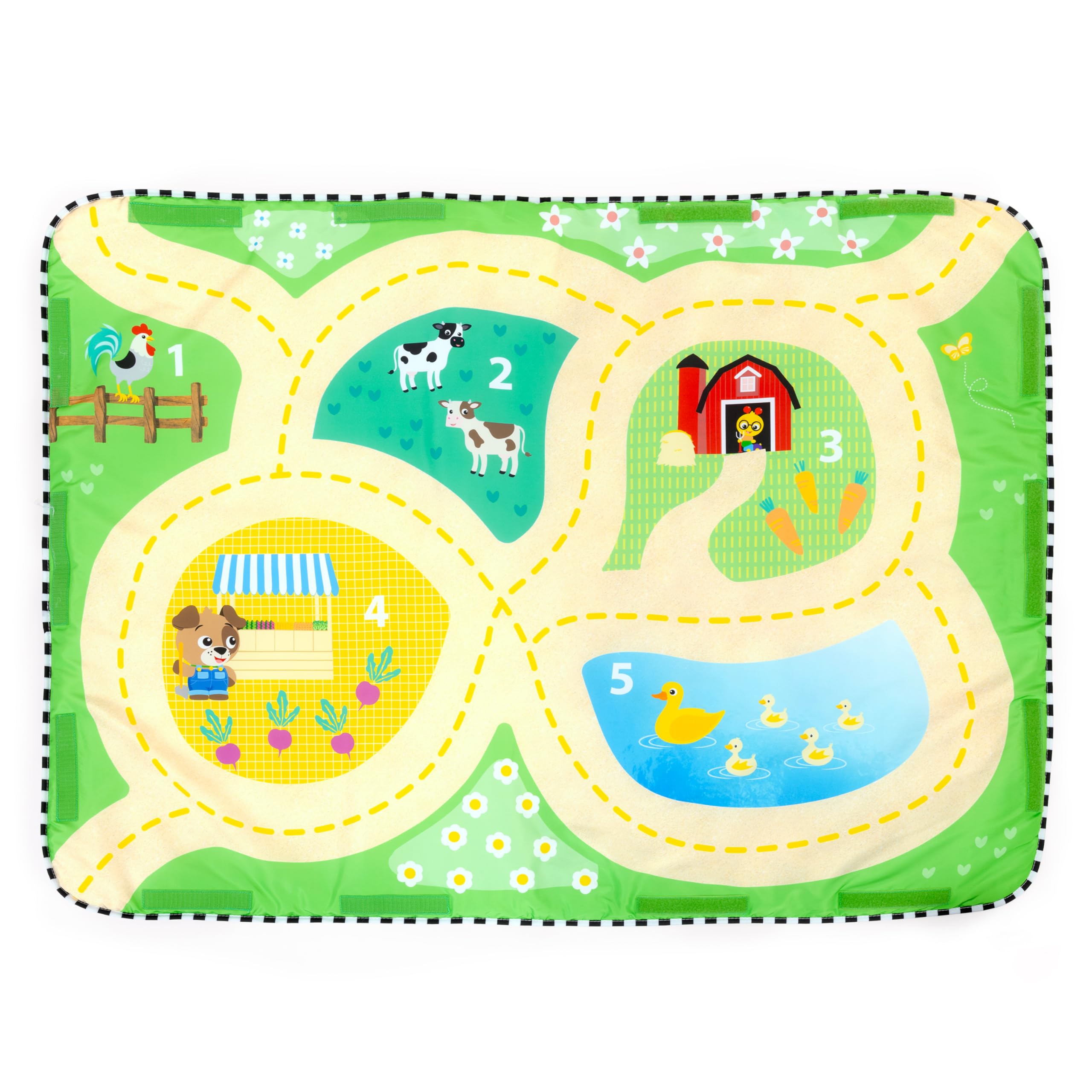 Baby Einstein Busy Barnyard Grow with Me Baby Play Gym - Extra Large Soft Play Mat with 8 Removable Toys Including 30+ Songs & Sounds to Support Motor Skills, Ages 0+ Months