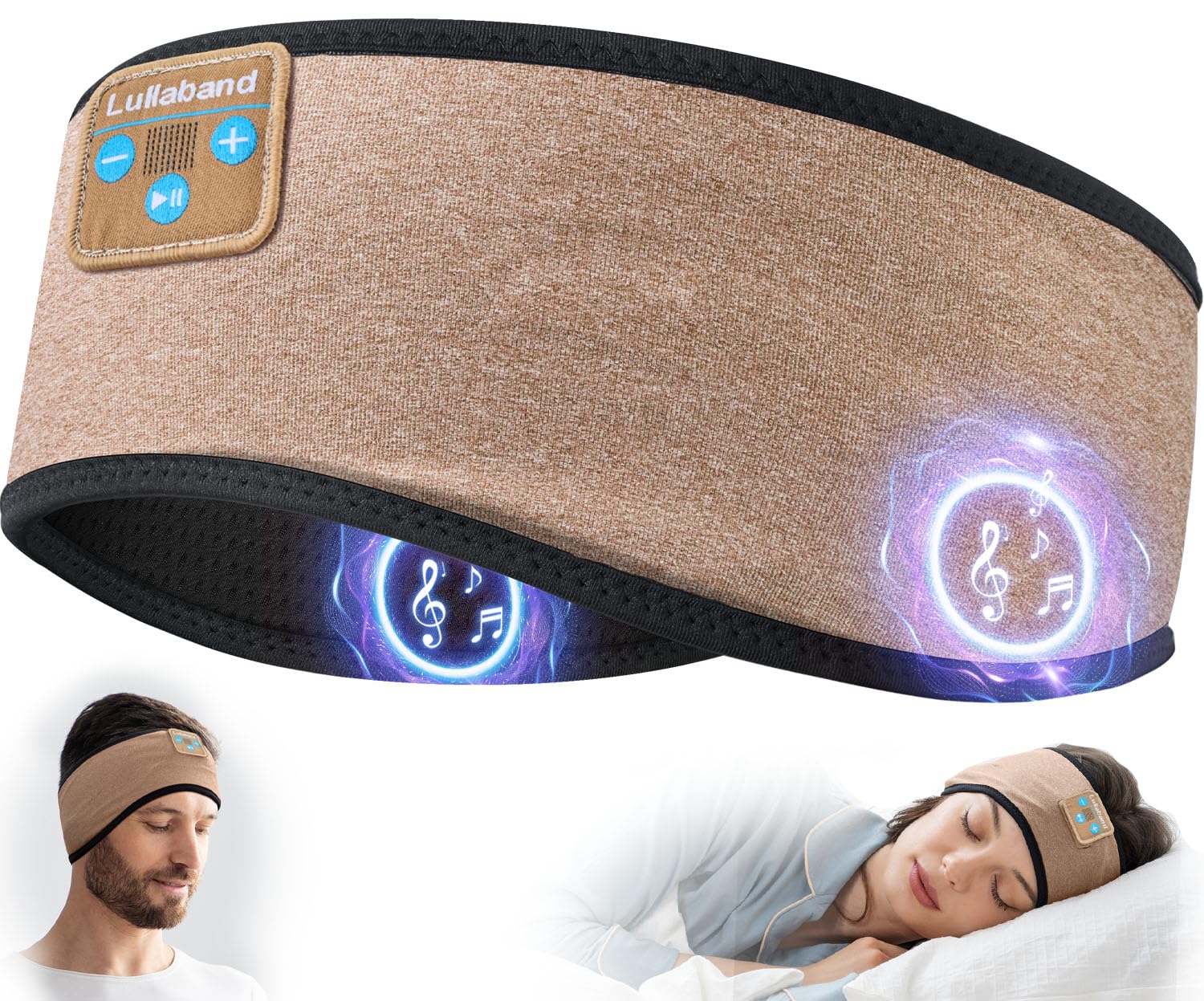 Lullaband Sleep Headphones Wireless Bluetooth Headband for Side Sleepers Bluetooth Sleep Headphones Sleeping, Sports, Yoga, Meditation
