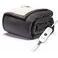 Sunbeam Royal Mink Sherpa Night Fog Heated Personal Throw / Blanket, Cozy-Warm, Adjustable Heat Settings