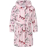 Childlike Me Girls Fleece Hooded Robes Soft Plush Bathrobe for Kids 2-16 Years