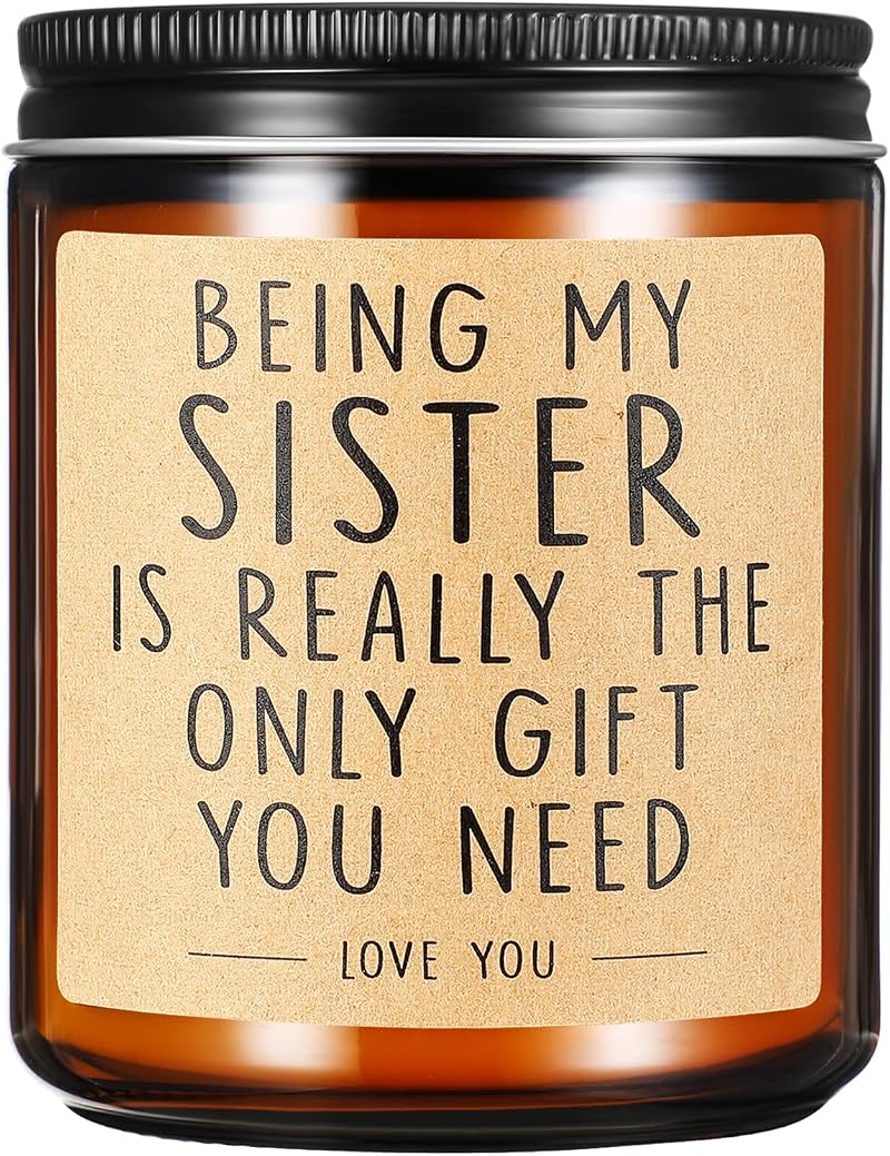 wompolle Scented Candle for Sister Funny Gift 7 oz 40-50 hrs Burn Time