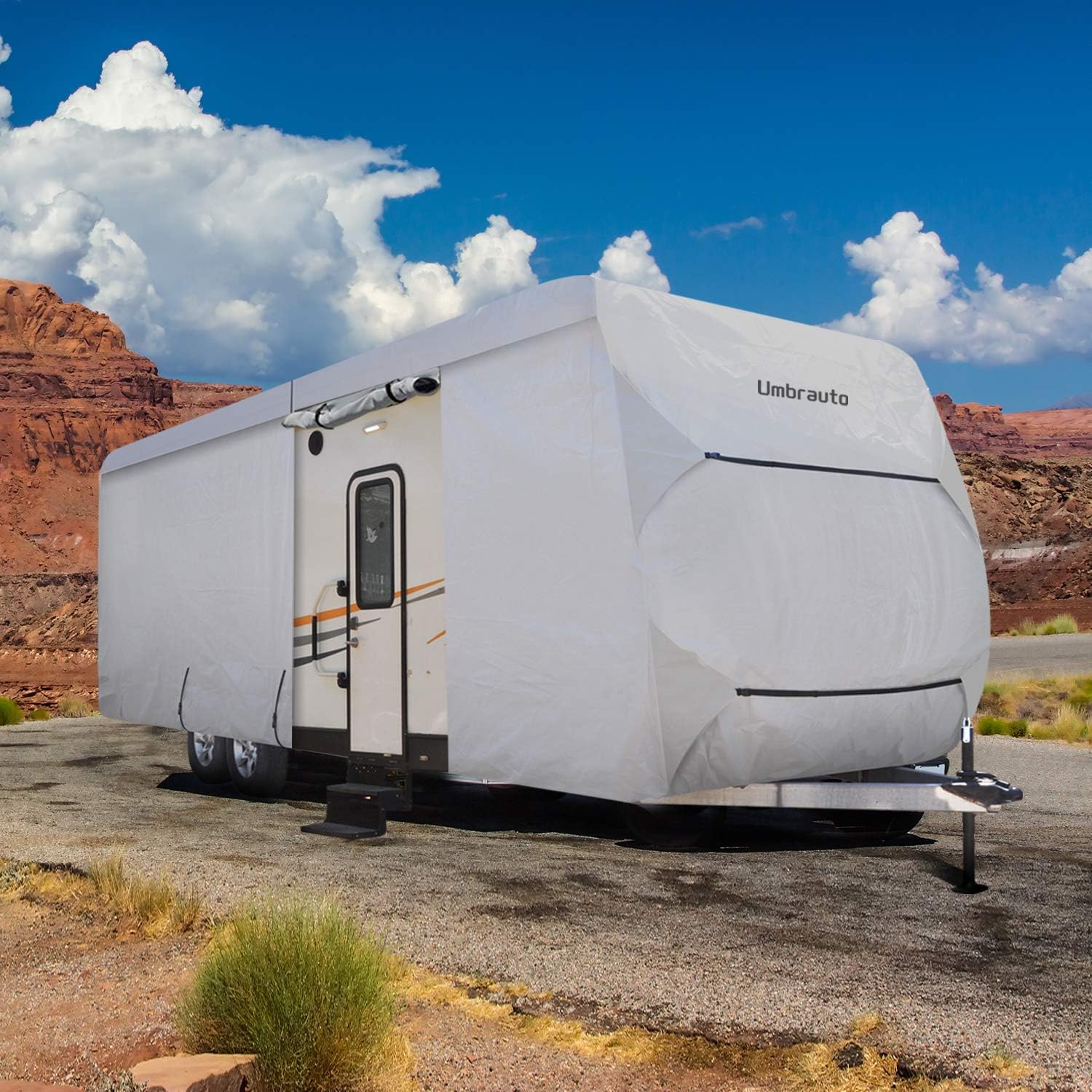 Umbrauto Travel Trailer RV Cover Thick 3 Layers Polypro Anti-UV Top Panel Waterproof Breathable Camper Covers Ripstop Fits 20‘ Travel Trailer: Automotive