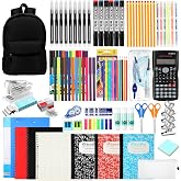 Gilprop 81 Pcs School Supplies Kit Back to School Supply Bundle, Black | Essentials for High School College Middle Student, First Day of School Must Haves, with Backpack Stapler Calculator Notebooks