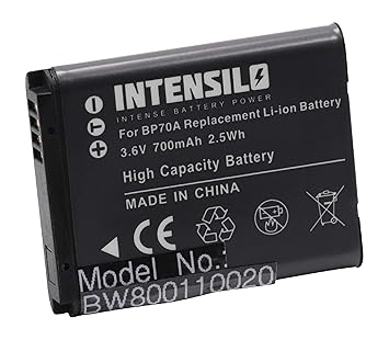INTENSILO Li-Ion Akku 700mAh (3.6V) für Kamera Camcorder Video Samsung DV180F, ES65, ES70, ES71, ES73, ES74, ES75, ES78, ES80