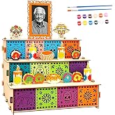THEIFOXONE Ofrenda Box – Dia de los Muertos Altar Decoration Kit | Sturdy wooden day of the dead decorations, perfect for home altar, family celebration and holiday party use