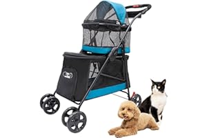 PETIQUE Pet & Pets Double Decker Pet Stroller, 11.53 Pound, Teal