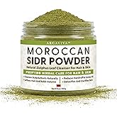 Argaviva Sidr Powder For Hair, Sidr Leaves Powder Hair & Scalp Mask - Rinse-Off Clarifying Hair Wash Helps Remove Product Buildup & Excess Oil For A Fresher Feel, No Added Fragrance, 3.5 Oz Jar | Smooth Creamy Paste, Low-Foam Rinse, Mild Herbal Scent, Color-Safe, Weekly Reset