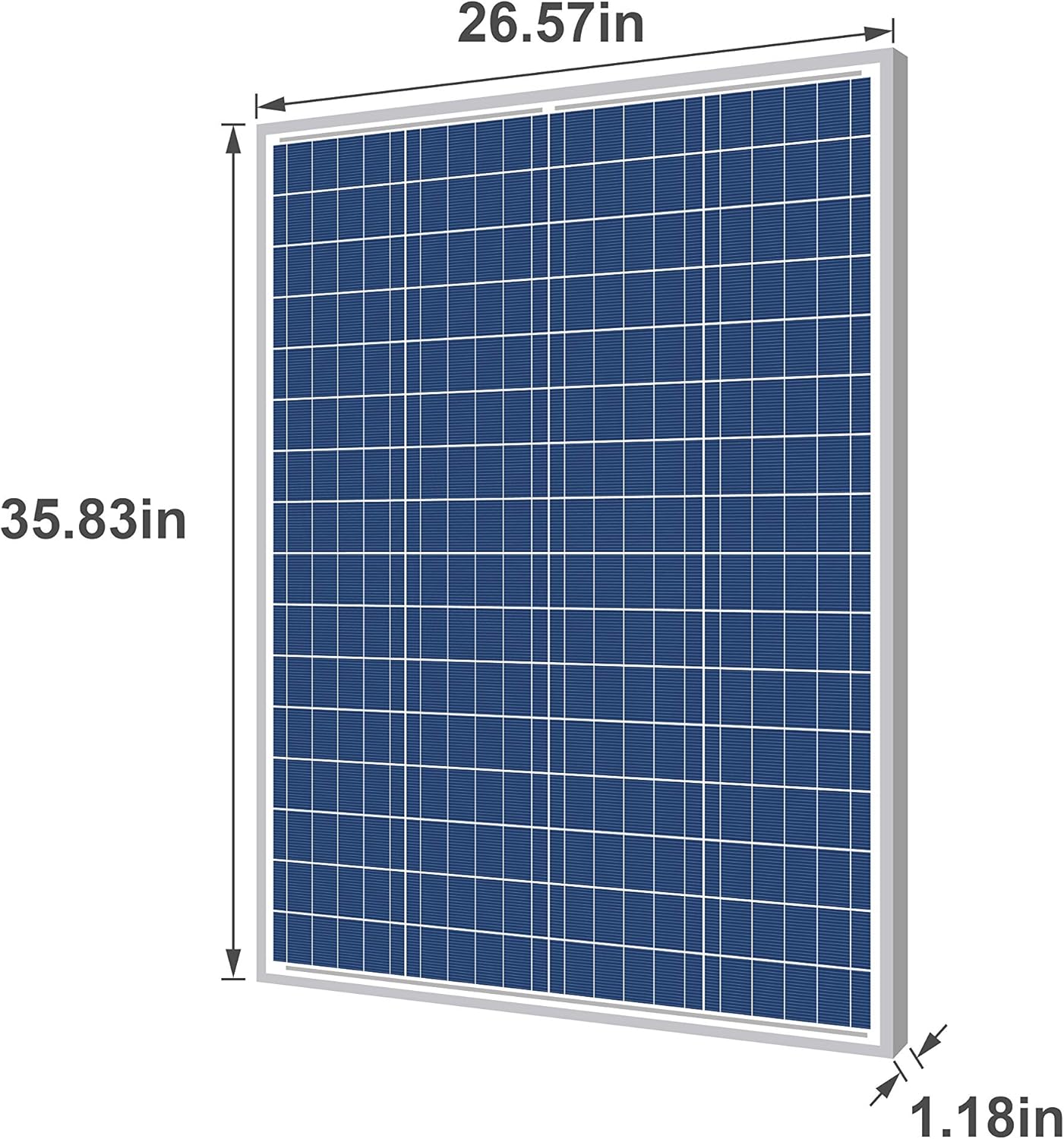 Newpowa 100 Watts 12 Volts Polycrystalline Solar Panel 100W 12V High Efficiency Module Rv Marine Boat Off Grid : Garden & Outdoor