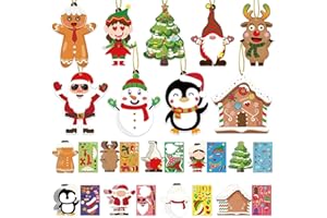 VABAMNA 36 Pack Christmas Ornament Crafts for Kids - Make Your Own Ornament Kit with Christmas Craft Stickers, Ornament Making Kit for Kids Holiday Xmas Classroom Party Favors