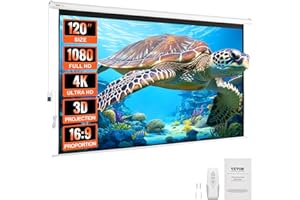 VEVOR Motorized Projector Screen, 120 inch 16:9 4K 1080 HD Electric Projector Screen, Automatic Projection Screen with Remote