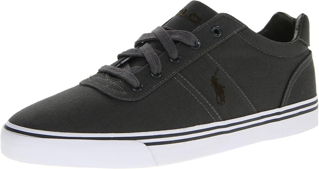 polo ralph lauren hanford leather trainers in black