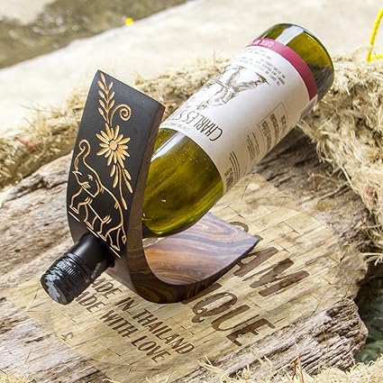 Amazon ワインボトルホルダースタンドサーバーナチュラルマンゴーツリータイ手作り Wine Bottle Holder Stand Server Natural Mango Tree Thai Handmade Thai Thai ワインラック ホルダー