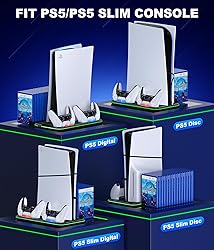 PS5/PS5 Slim Stand and Cooling Station with