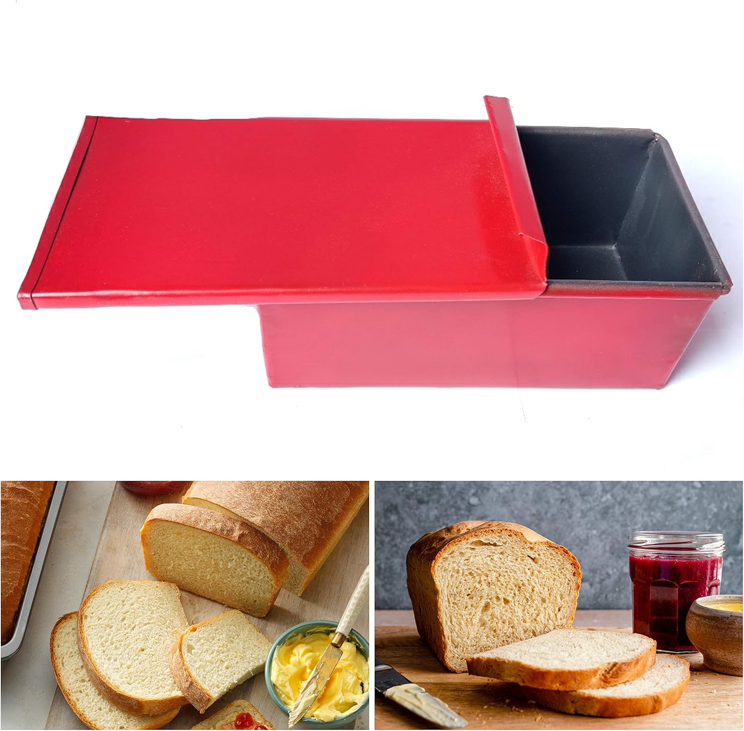 Buy Taj NonStick Carbon Steel Bread Mould/Loaf Pan with Lid 7 x 4 x 4