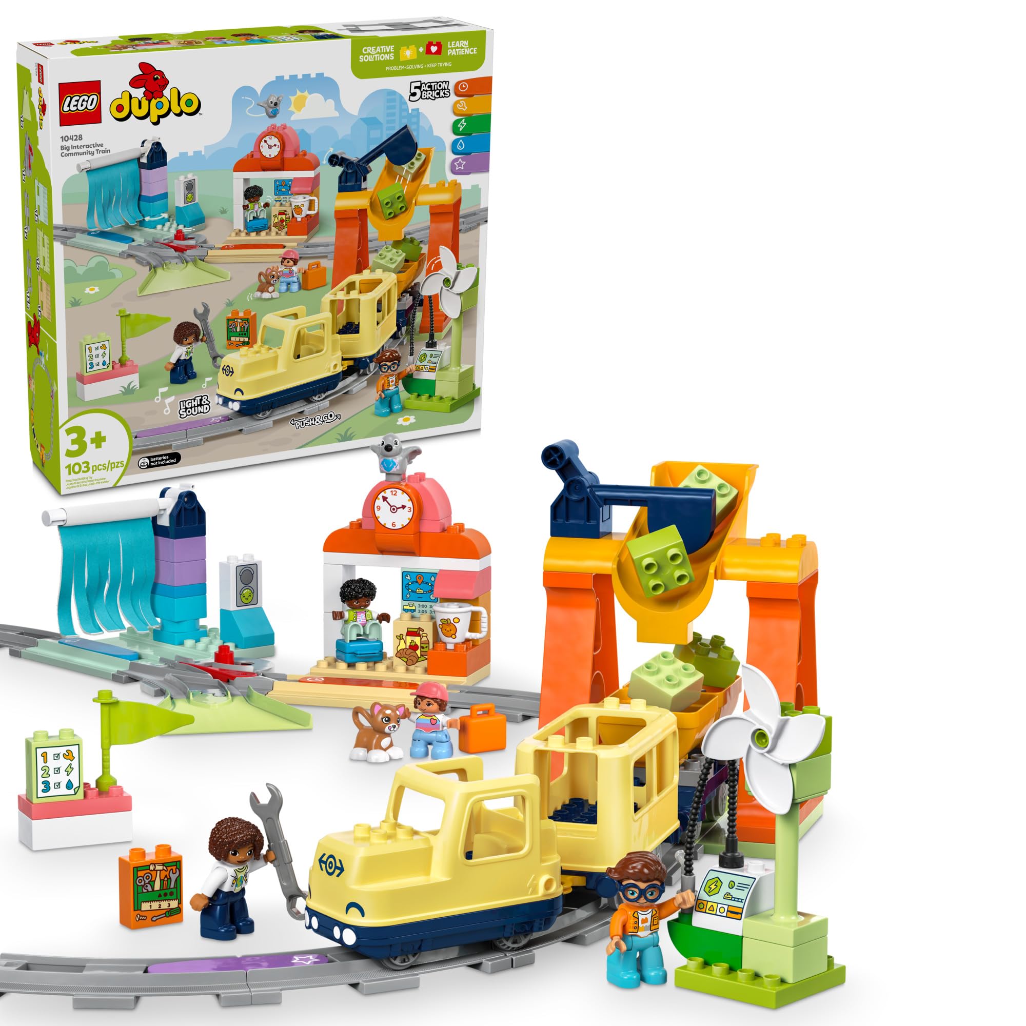Photo 1 of LEGO DUPLO Town Big Interactive Community Train Set - Learning Toddler Train Toy Playset for Boys and Girls, Ages 3+ - Gift Idea for Birthdays and Holidays - 10428