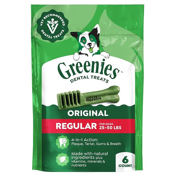 GREENIES VETERINARIAN-RECOMMENDED ADULT NATURAL DENTAL DOG TREATS REGULAR...
