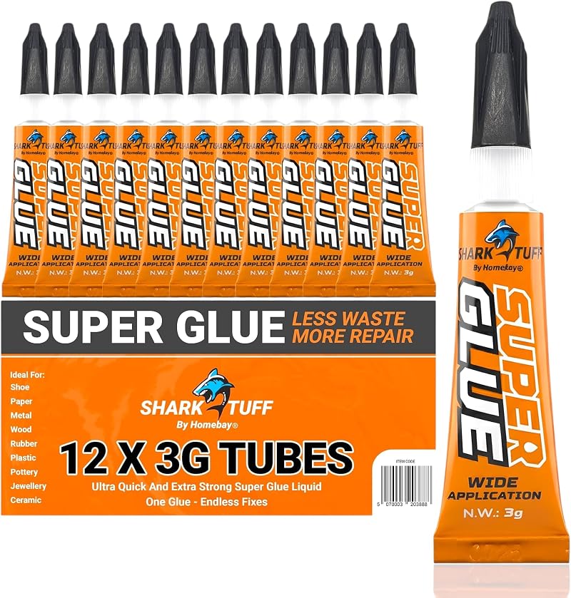 Homebay 12 Pack Super Glue Gel All Purpose Fast Setting 3g Tubes