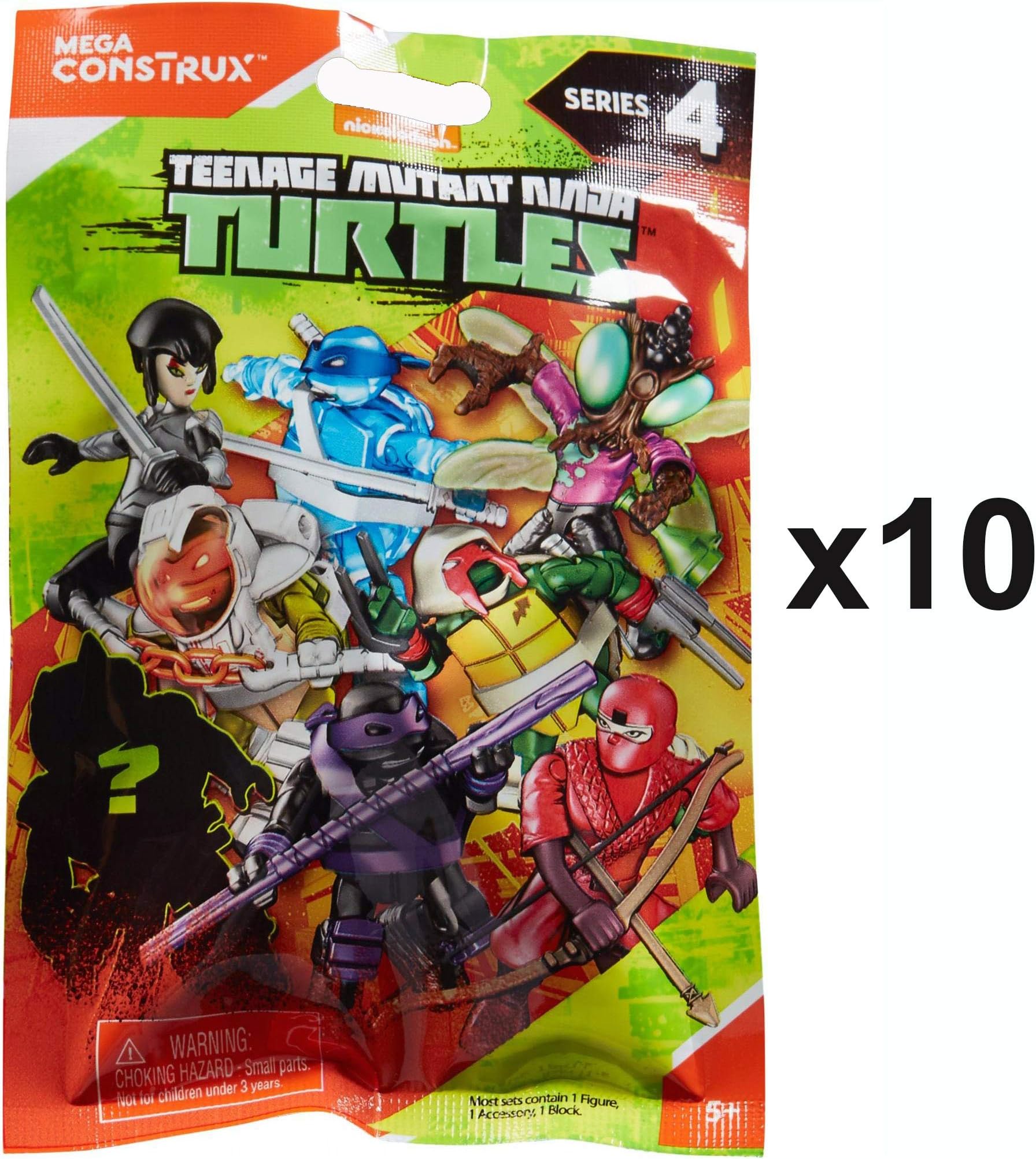 Teenage Mutant Ninja Turtles Mega Construx Series Mini Figure Blind Bag Party Favours - Pack of 10