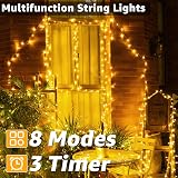 Ollny 200 LED Outdoor Christmas Tree Lights 20m Warm White Remote 8 Modes view 3