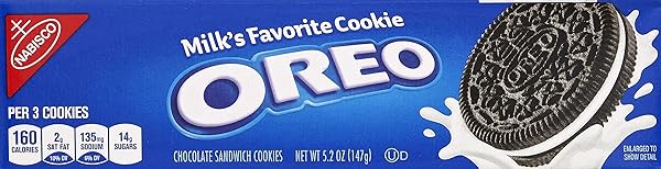 KRAFT NABISCO OREO CHOCOLATE CREAM SANDWICH COOKIES, 5.25 OUNCE — 12 PER CASE.