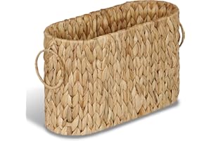 efluky Toilet Paper Storage Basket, Water Hyacinth Slim Toilet Paper Holder- Holds Up to 9 Mega Rolls, Home Bathroom Decor Organizer
