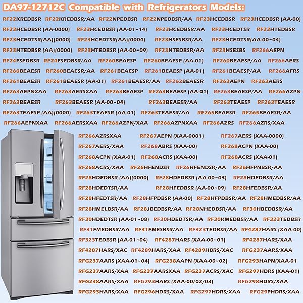 DA97-12712C FREEZER DOOR HANDLE COMPATIBLE FOR SAMSUNG FREEZER DOOR HANDLE, COMPATIBLE MODEL RF24FSEDBSR RF28HMEDBSR RF28HMELBSR RF30HBEDBSR RF30KMEDBSR RF31FMEDBSR