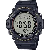 Casio Illuminator AE1500WH Series | 10-Year Battery | LED Backlight | 5-Alarms | 1/100 Sec Stopwatch | Men's Digital Watch