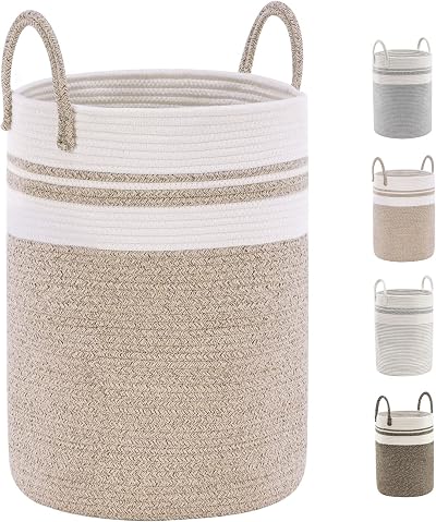 YOUDENOVA Cotton Rope Basket Large 58L 38x50cm Woven Storage Nursery Hamper