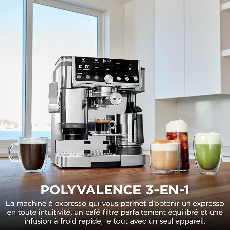 Machine à café Luxe Pro 3-en-1, Latte, Cappuccino, facile à utiliser