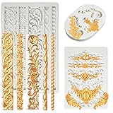 3 Packs Baroque Silicone Molds Scroll Silicone