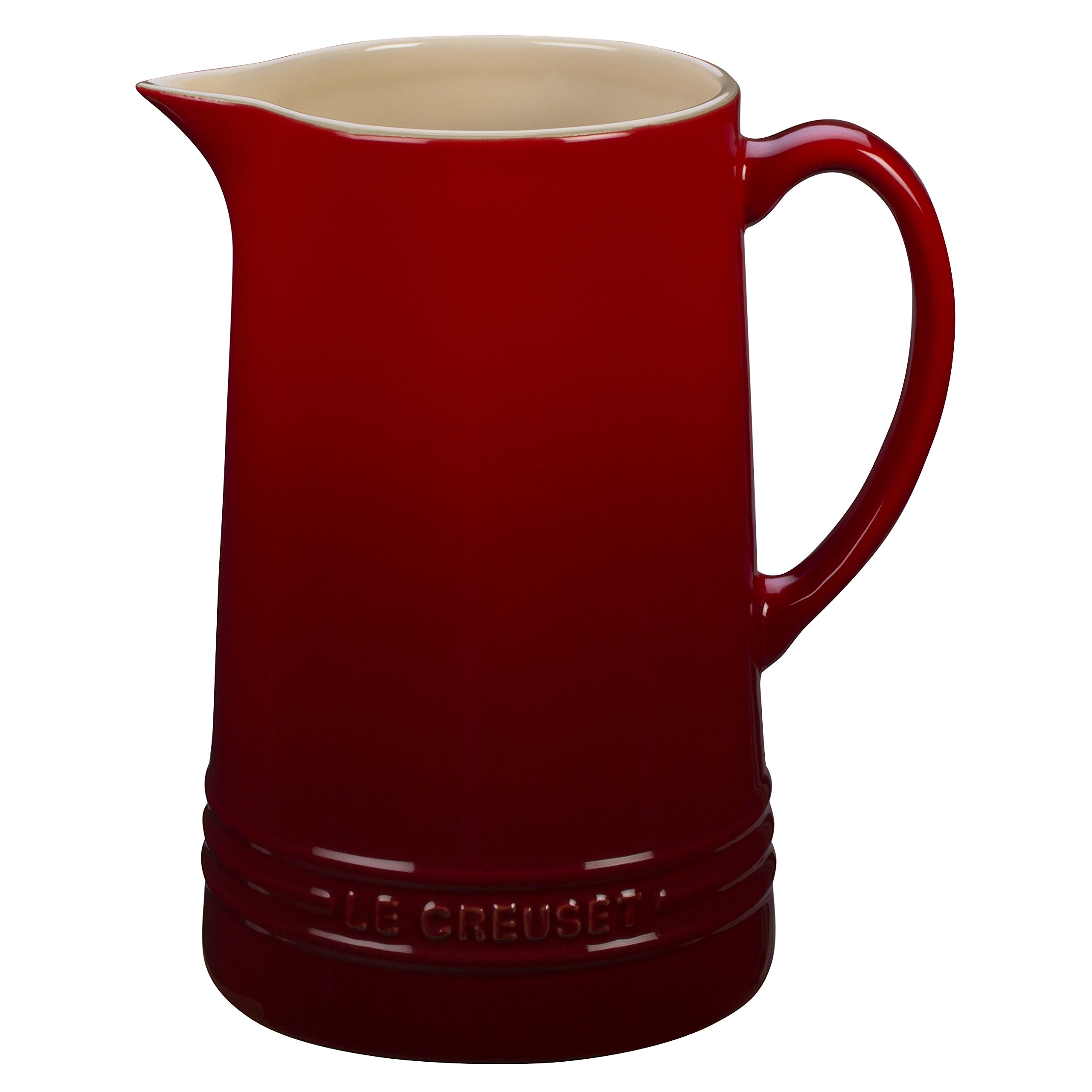 Le Creuset Stoneware Pitcher, 1.5 L, 19.8 cm tall, 12.5 cm, Cerise, 91008015060099