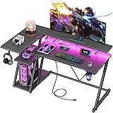 47 Inch Gaming Desk with Power Outlet & LED