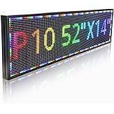 ZONTRONCM P10(52" * 14") Scrolling Programmable Led Sign Custom Outdoor Digital For Business Display Screen Matrix Panel Electronic Message Board Neon Full Color Advertising Light Wifi Control