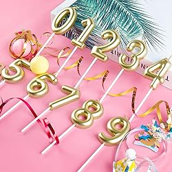 Hongplus Metallic Gold Number 50 Birthday Candle