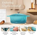 Nuovva Enamelled Cast Iron Dutch Oven 5 Qt Teal 24cm with Lid view 7