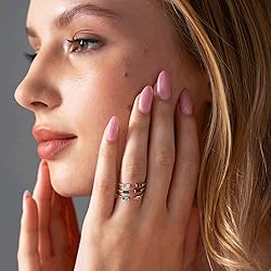 JSJOY June Alexandrite Birthstone Rings for Women