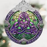 Celtic Knot Stained Glass Hanging Ornament - Christmas Tree Decoration, Holiday Ornament, Gift Idea