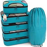 Shacke 6 Set Packing Cubes for Travel - Compression Packing Bags/Travel Organizer - Luggage Organizer Bags for Traveling - Travel Essentials for Women - Cruise Must Haves Packing List