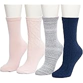 Cuddl Duds Women Super Soft 4 Pair Pack Modern Multicolor Easy Care Crew Boot Socks