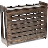 Wooden WiFi Router Storage Box - Standard Wall Mountable Decorative Modem Shelf Hider Cover with Cable Management System - Home Organization Solution for Routers Up to 11" Tall - Espresso Brown
