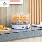 HOMCOM Five Tier Food Dehydrator 245W Adjustable 35-70C White view 2