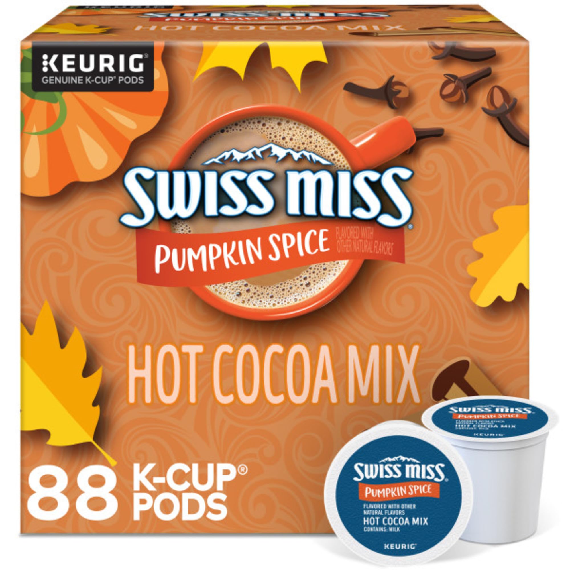 Photo 1 of Swiss Miss® Pumpkin Spice Hot Cocoa, Single Serve Keurig® K-Cup® Pods, Hot Cocoa, 88 count (4 Packs of 22)