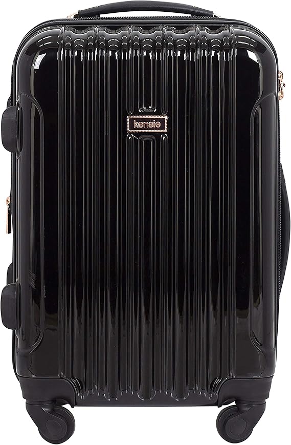 kensie luggage black and rose gold