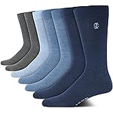 IZOD Mens Dress Socks - 7 Pack Lightweight Moisture Wicking Stay Up Cuffed Crew Socks for Men for Casual Business Formal Wear