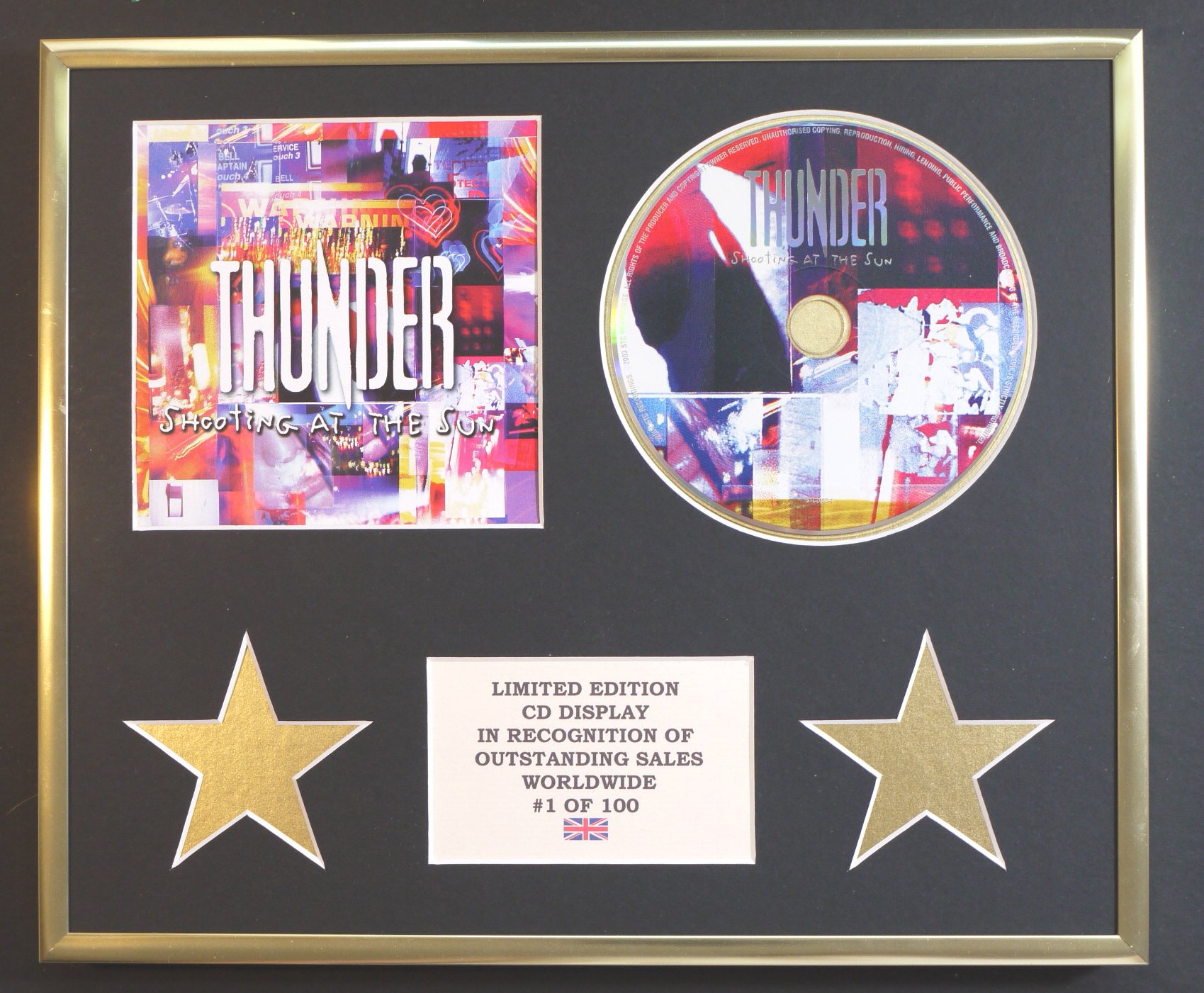 THUNDER/CD DISPLAY/LIMITED EDITION/COA/SHOOTING AT THE SUN