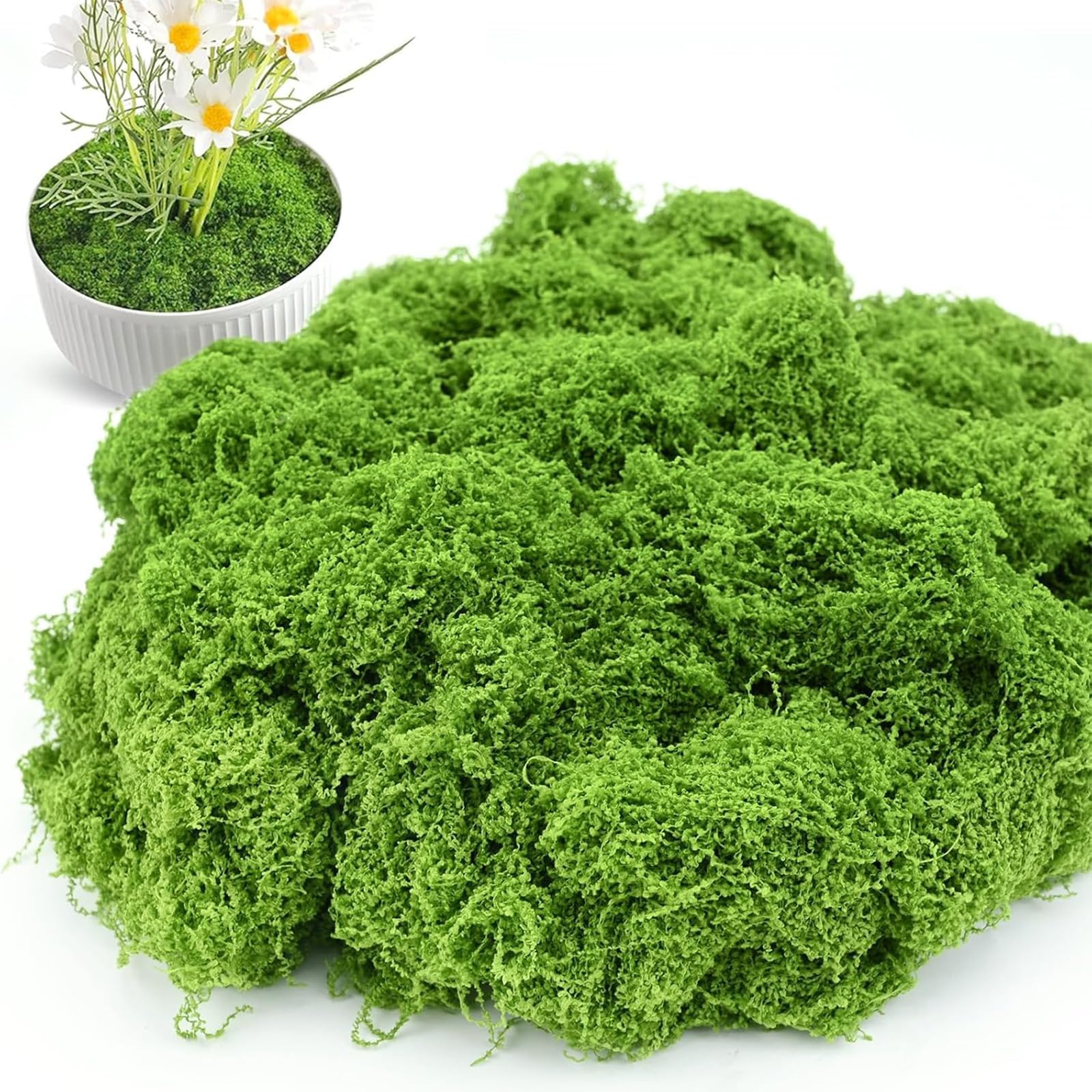 KYEDGC 100g Natural Dark Green Artificial Moss for Indoor Plant Pots, Crafts, Garden, Office, Christmas and New Year Home Decoration