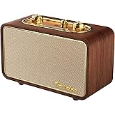 TRENBADER Retro Bluetooth Speaker-Wireless Portable Speakers with Subwoofer-Elegant & Vintage Design, Vintage Radio Rotary Am/Fm Tuning Dial, Wireless Streaming(Walnut Wood