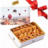 Cerez Pazari Baklava Pastry 8.5oz, Baklava Gift Box with Rich Pistachios, Walnuts, Hazelnuts and Cashews, Halal Shatila Baklava, Traditional Turkish Arabic Dessert Gift Box, Sweet Food Gifts for Women