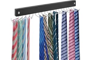 Tie Rack Wall Mounted, Tie, Belt and Scarf Hanger 20 Hook, Tie and Belt Organizer
