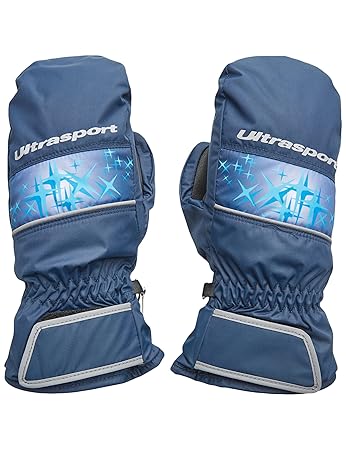 Ultrasport Basic Ski Fäustlinge Starflake, Fausthandschuhe für Kinder mit guter Bewegungsfreiheit, wasserbeständig und winddi